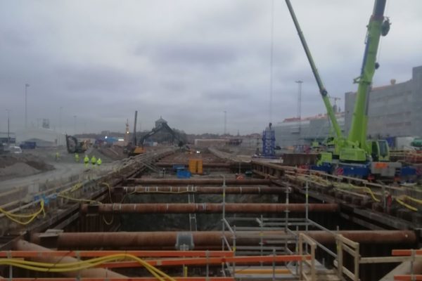 Grundläggning 2019-20 Västlänken, Göteborg Hercules, NCC.